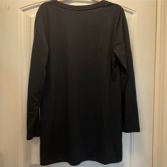 Ideology Women’s Long Sleeve Crew Neck Side-Snap Casual Tunic Top Size‎ L Black - Picture 7 of 7